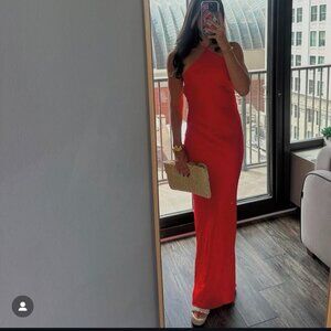 Line & Dot Kira Maxi Dress in Tomato Red